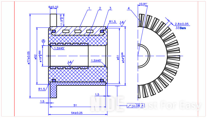 Starter armature comutator