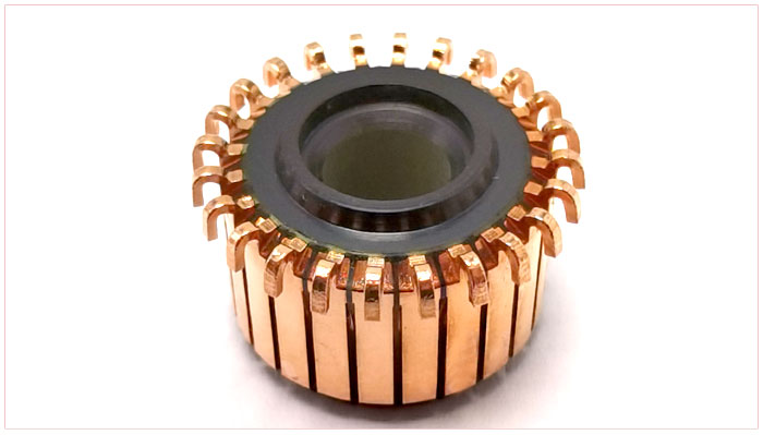 Power tool angle grinder commutator