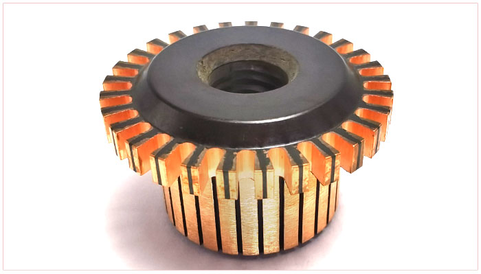 Automotive starter groove commutator