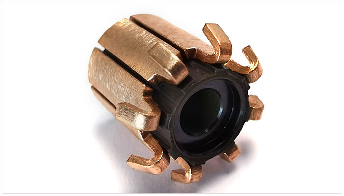 Automotive seat motor commutator