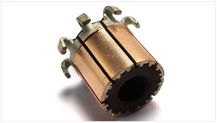 Automotive electric window lift motor commutator